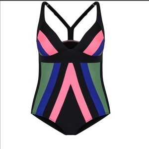Color Block One Piece Swimsuit